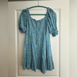 Faithfull the brand smocked tiered floral dress